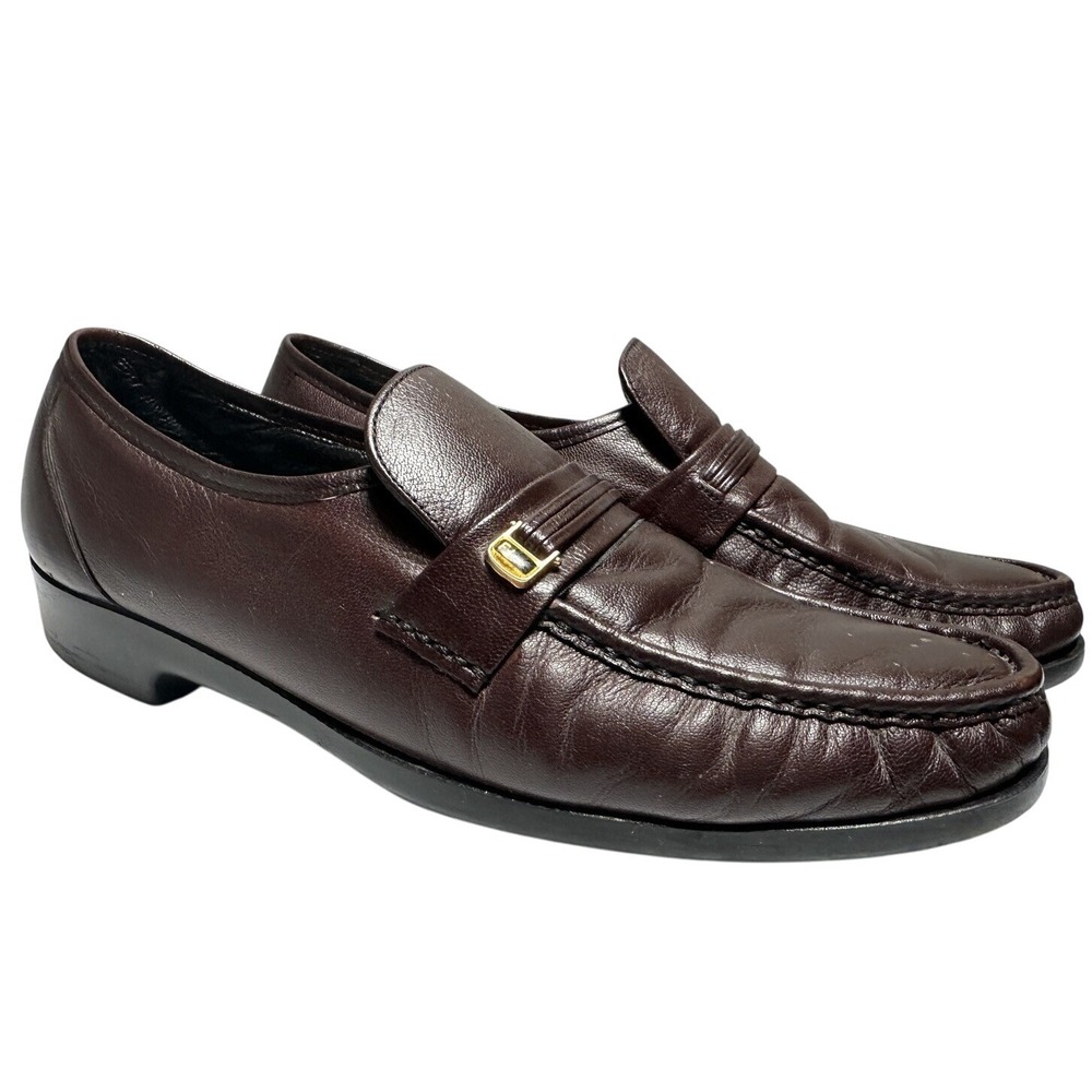 Florsheim Comfortech Mens 9.5 B Dark Brown Leather Moc Toe Loafers 137095-637-07